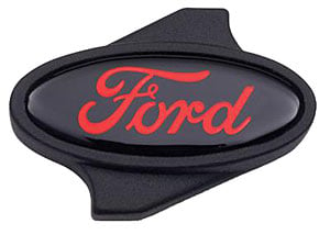 Air Cleaner Wing Nut with Red Ford Logo in Black Crinkle Finish