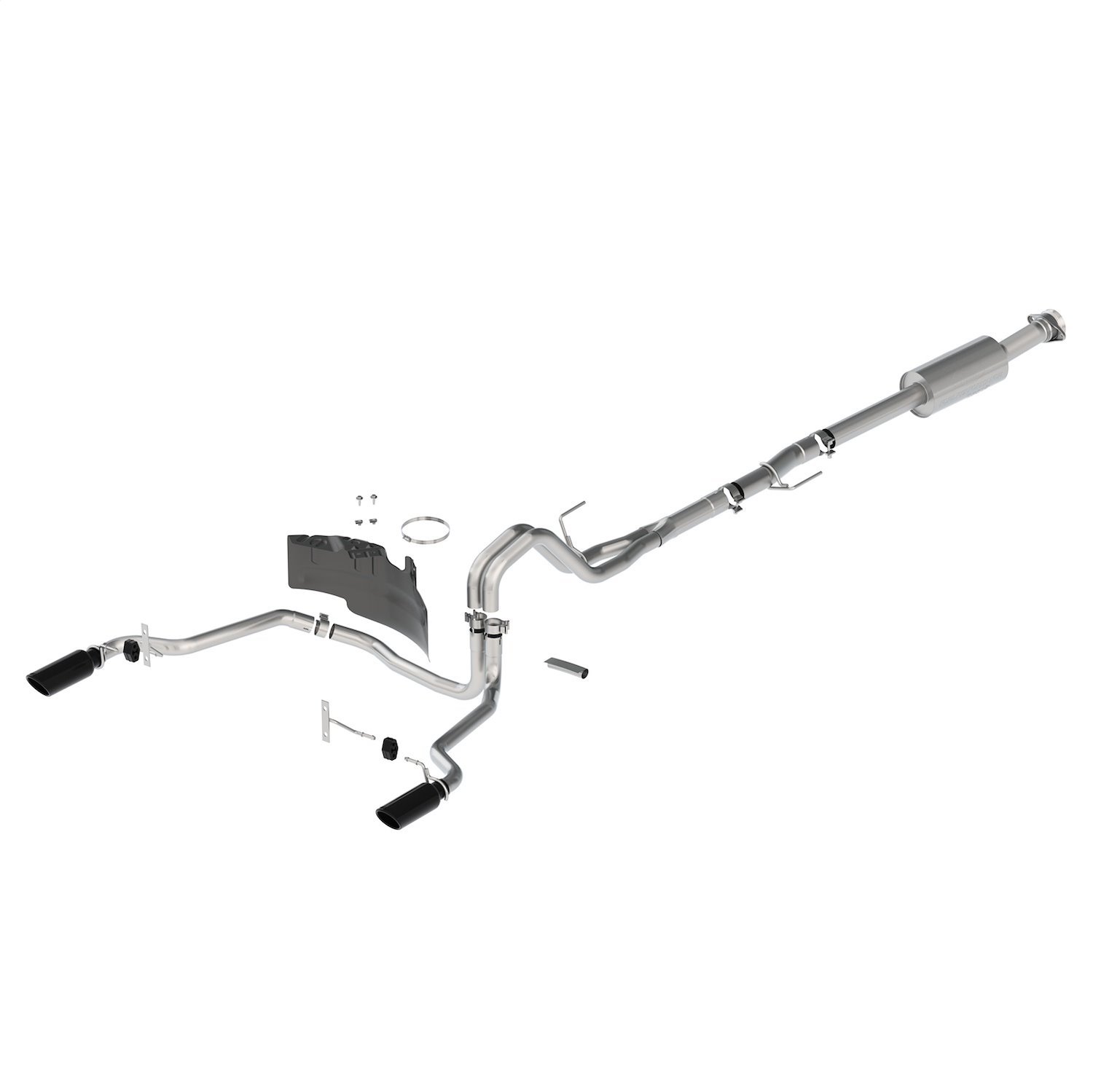 Cat-Back Extreme Exhaust System Fits Select Ford F-150 2.7L, 3.5L, 5.0L Trucks w/145, 157 in. WB [Black Chrome Tips]