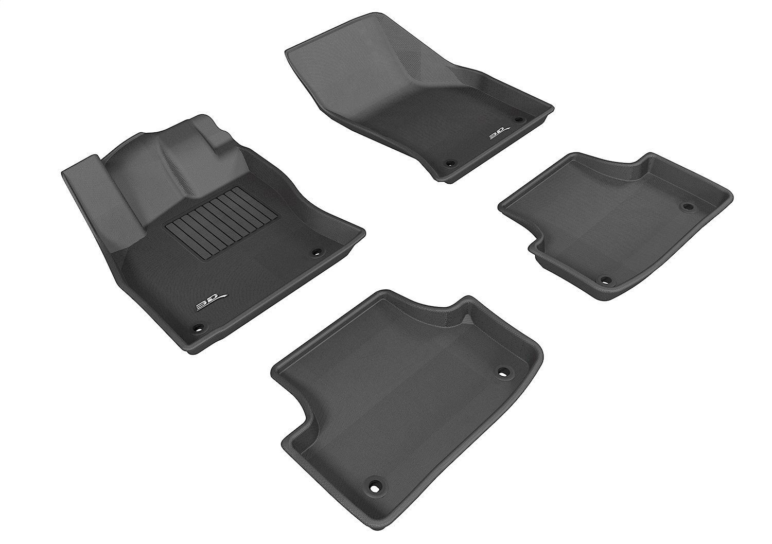 L1AD03301509 KAGU Floor Mat Set, Black, 4-Piece, Front and Rear