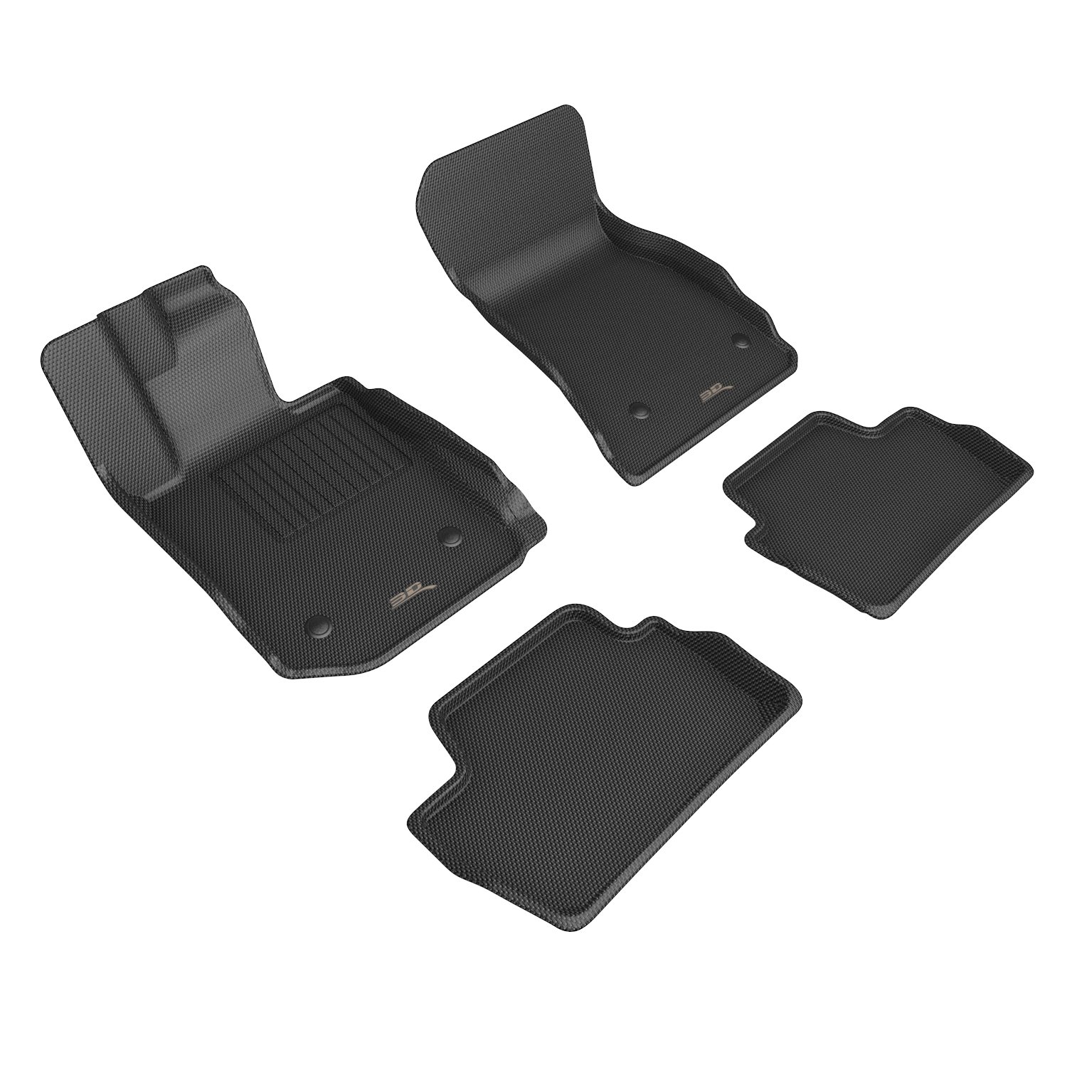 L1BM12501509 KAGU Floor Mat Set, Black, 4-Piece, Front and Rear