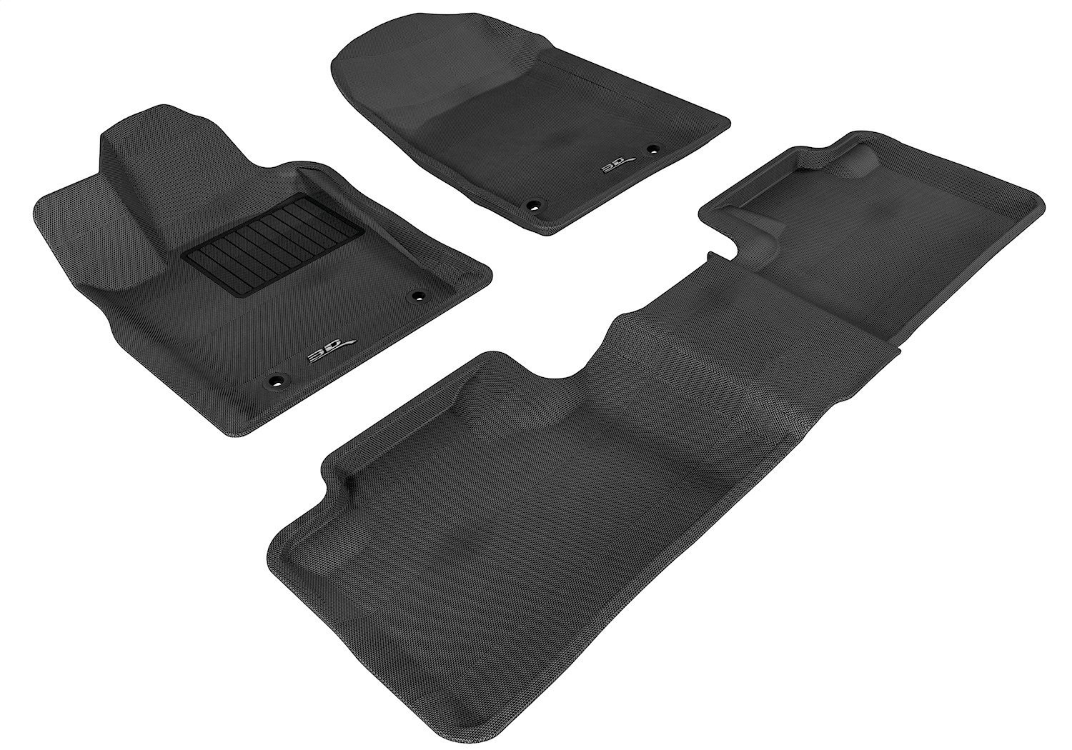 L1DG01301509 KAGU Floor Mat Set, Black, 3-Piece, 2-Piece Front Row, 1-Piece 2nd Row, For Use w/5 Seats
