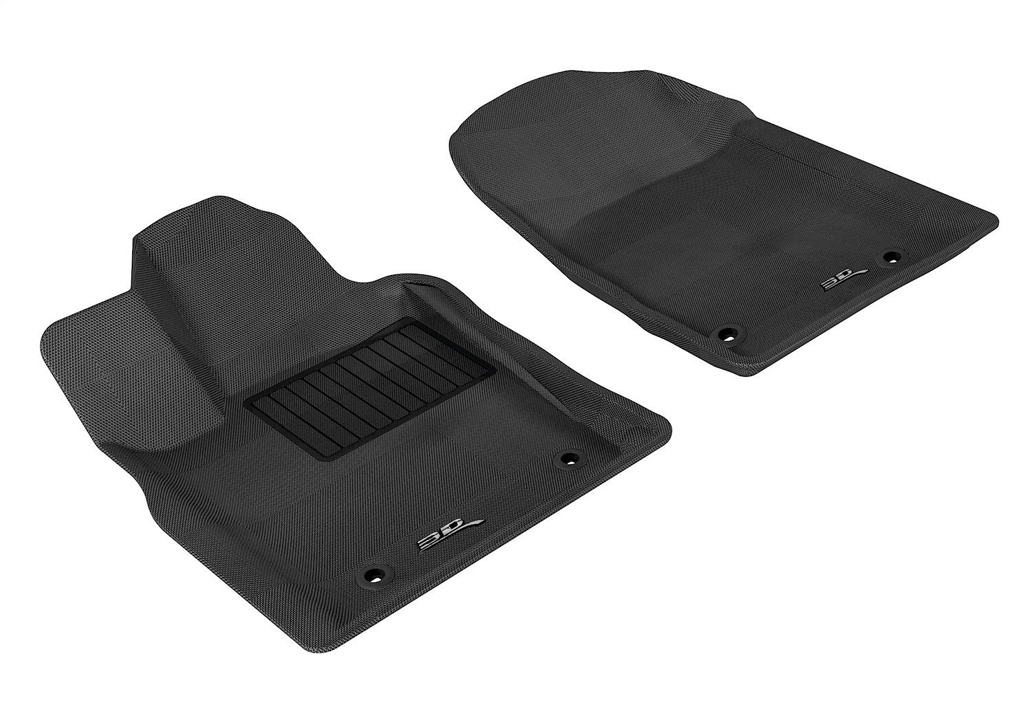 L1DG01311509 KAGU Floor Mat Set, Black, 2-Piece, Front, Dual Retention Posts In Passenger Side