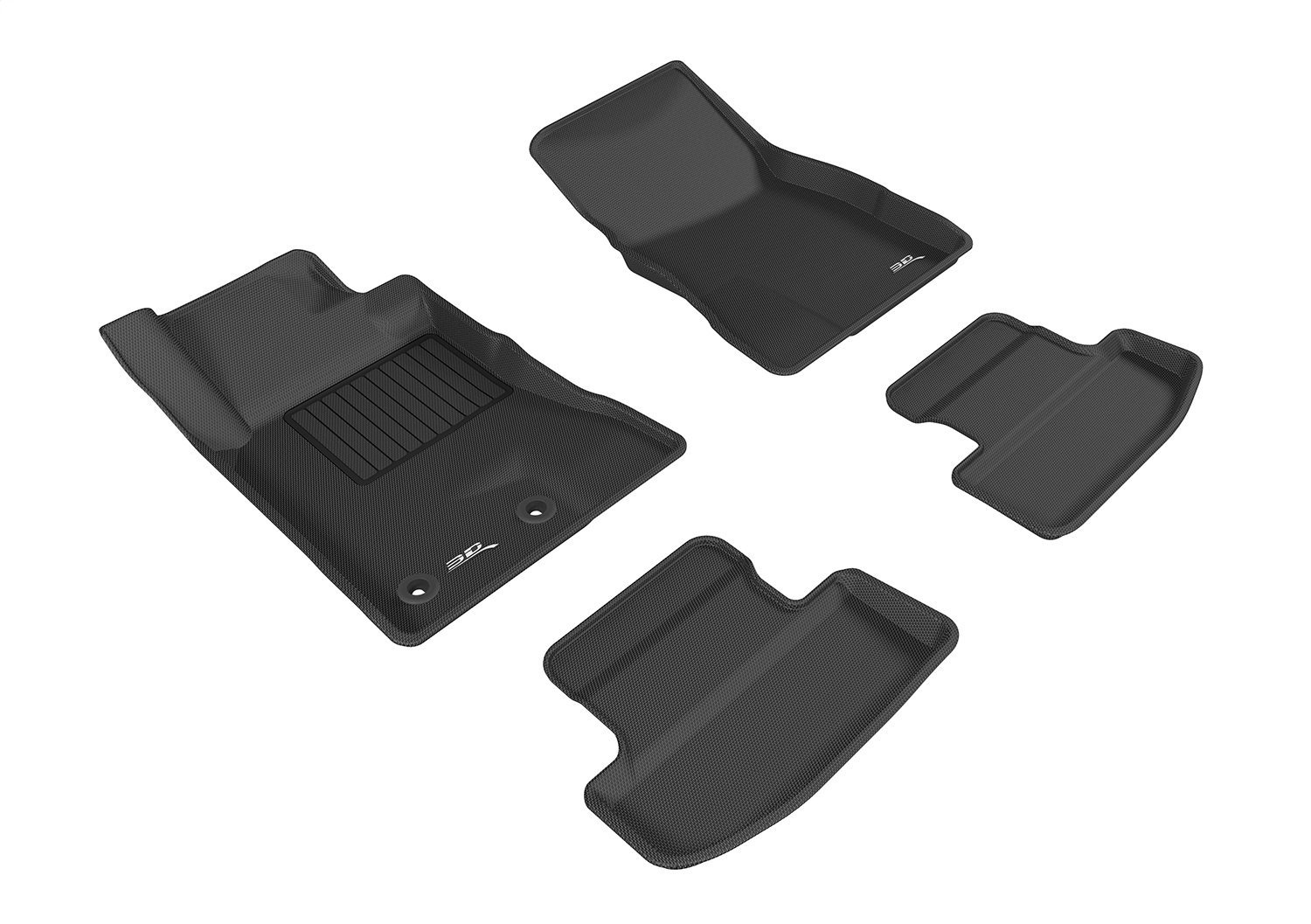 L1FR08501509 KAGU Floor Mat Set, Black, 4-Piece, Front and Rear