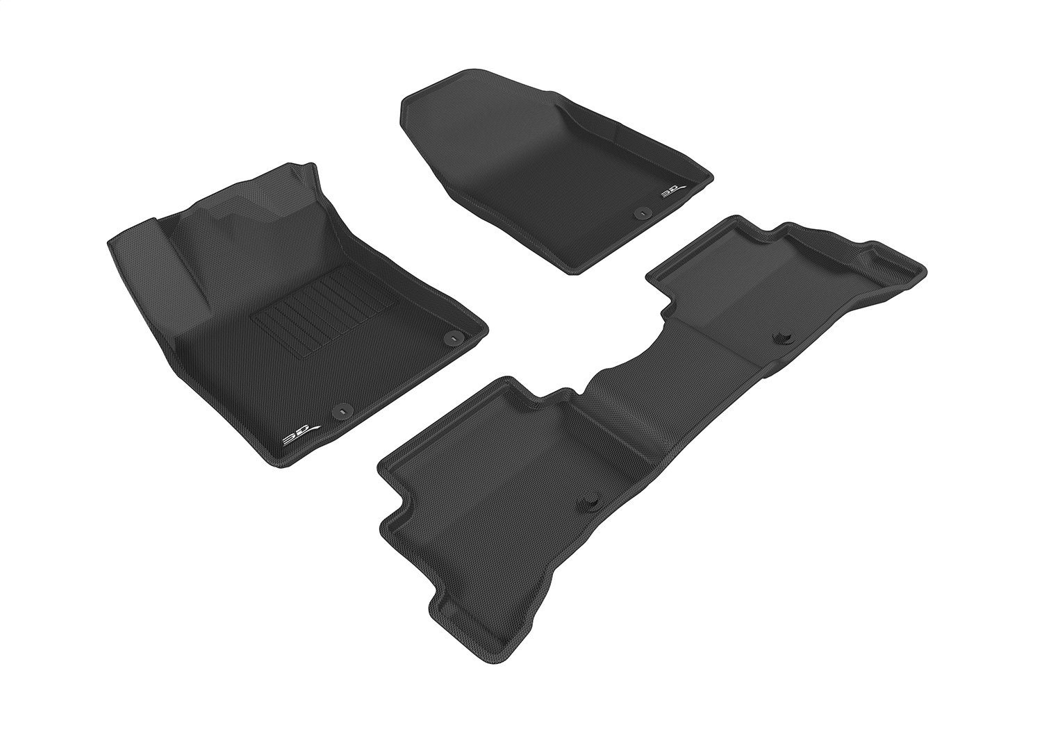 L1HY07801509 KAGU Floor Mat Set, Black, 3-Piece, Front and Rear