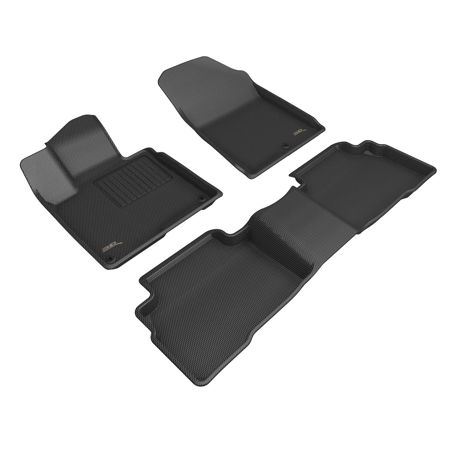 L1KA07501509 KAGU Floor Mat Set, Black, 3-Piece, Front and Rear