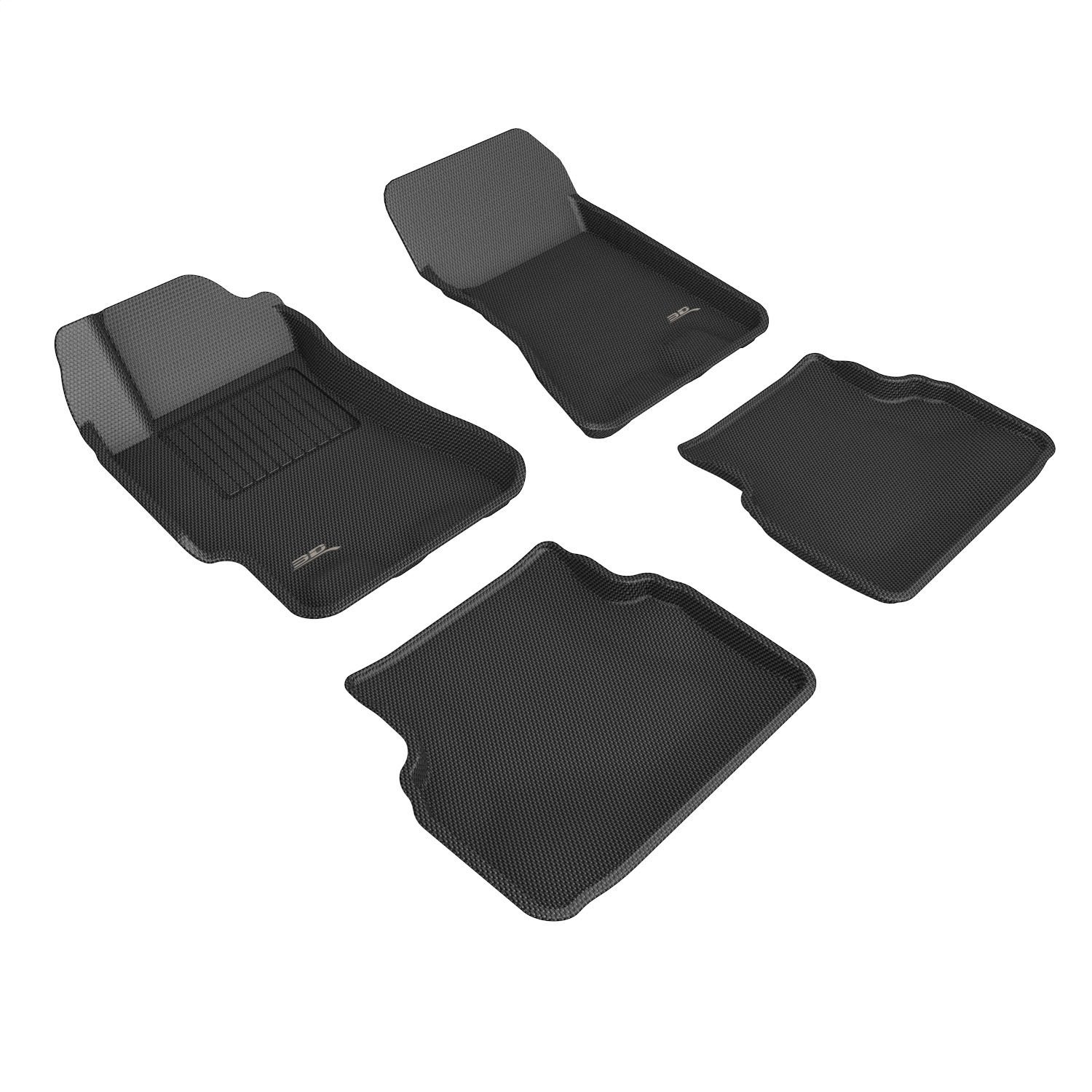 L1SB01001509 KAGU Floor Mat Set, Black, 4-Piece, Front and Rear