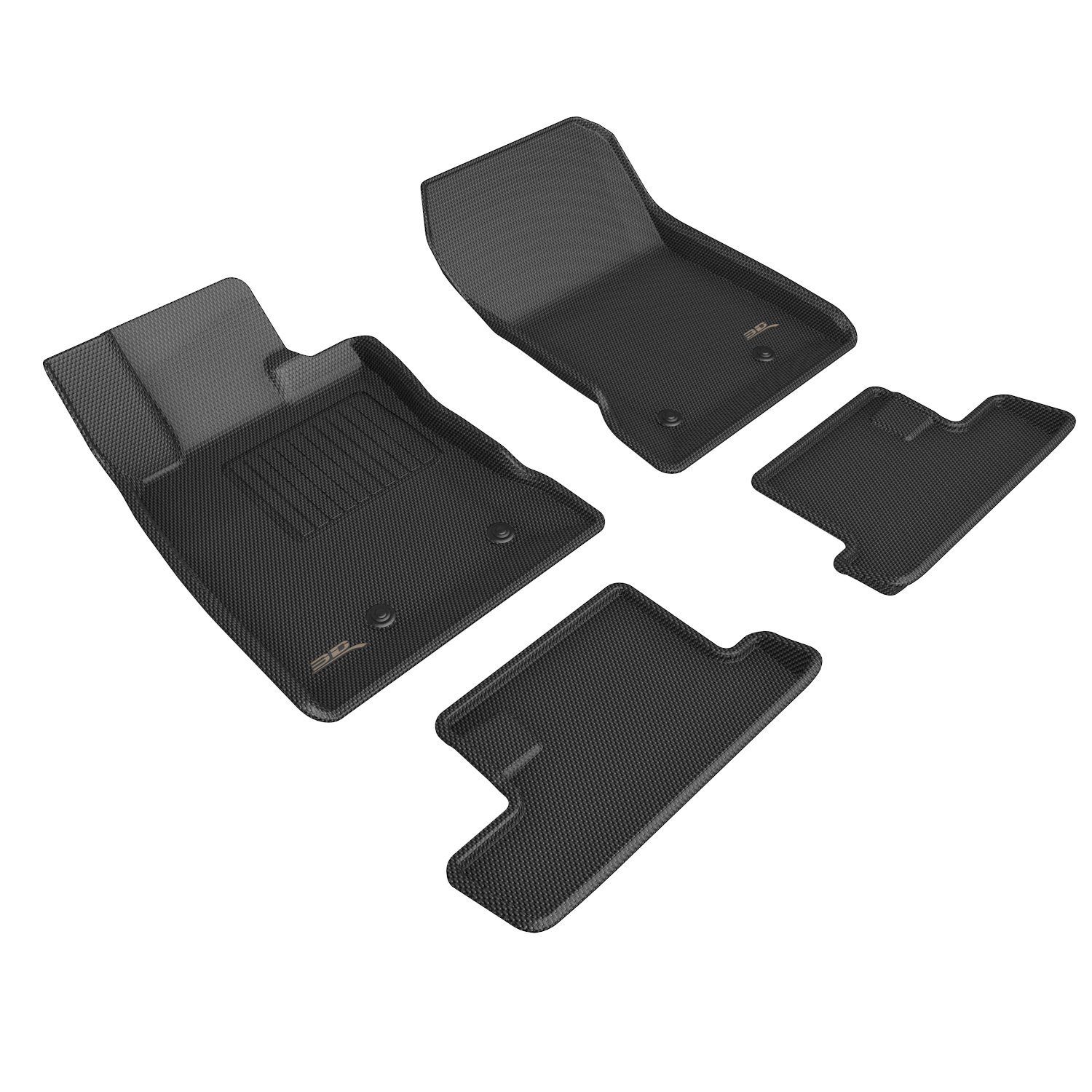 L1SB03301509 KAGU Floor Mat Set, Black, 4-Piece, Front and Rear
