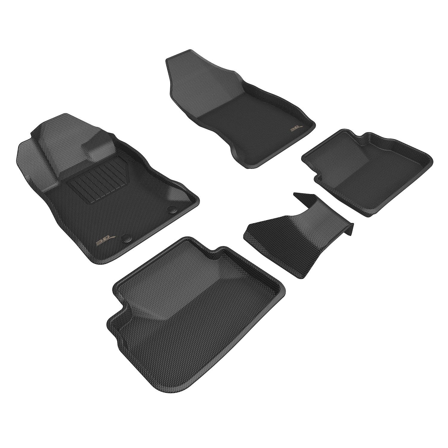L1SB03601509 KAGU Floor Mat Set, Black, 5-Piece, Front and Rear