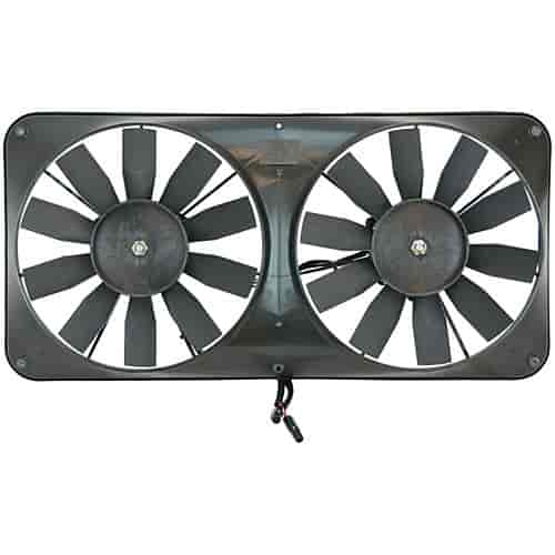 Compact Dual Electric Fan With thermostat temperature control