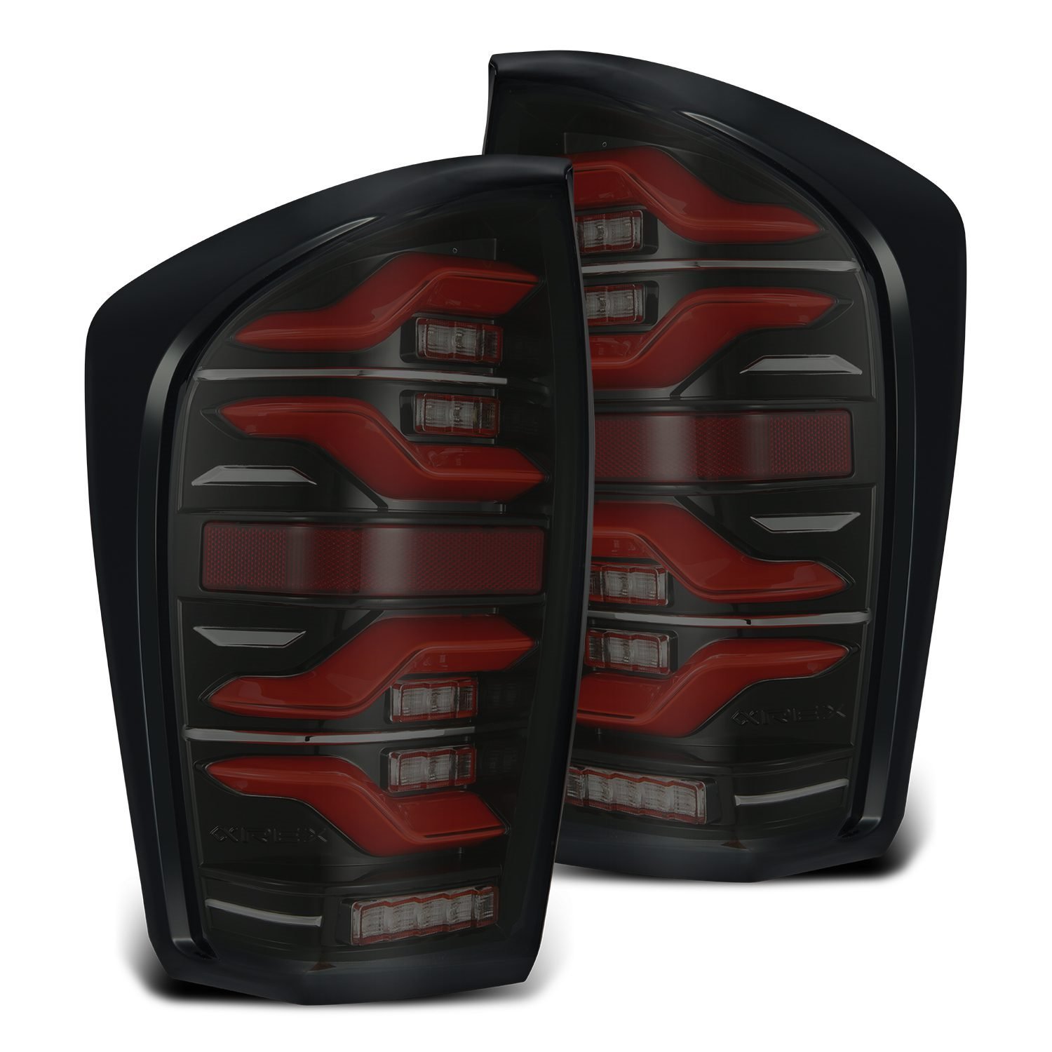 680000 Luxx Series LED Taillights Fits Select Toyota Tacoma - Black-Red