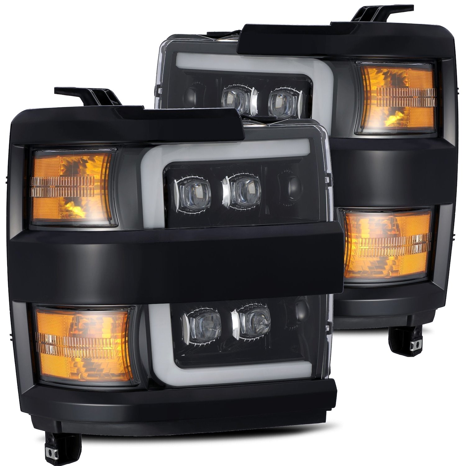 880229 NOVA-Series LED Projector Headlights for 2015-2019 Chevy Silverado 2500/3500 - Jet Black