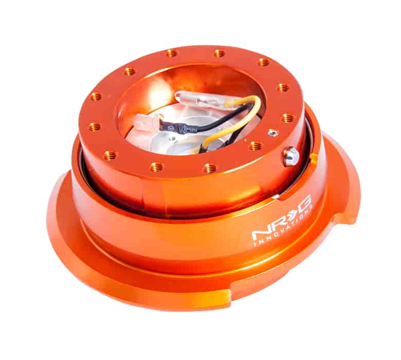 Generation 2.8 Quick Release Steering Wheel Hub Orange Body & Diamond Cut Orange Ring