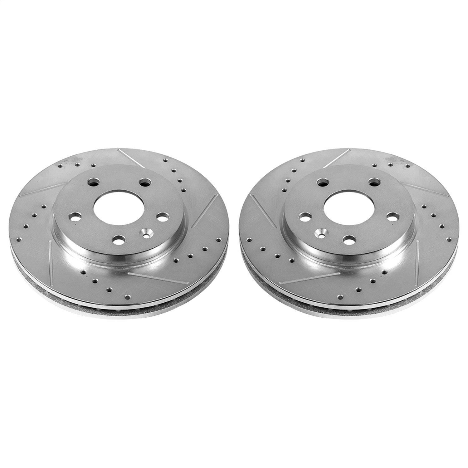 Drilled And Slotted Front Brake Rotors Fits Select 2011-2016 Buick, Chevy, Saab Models