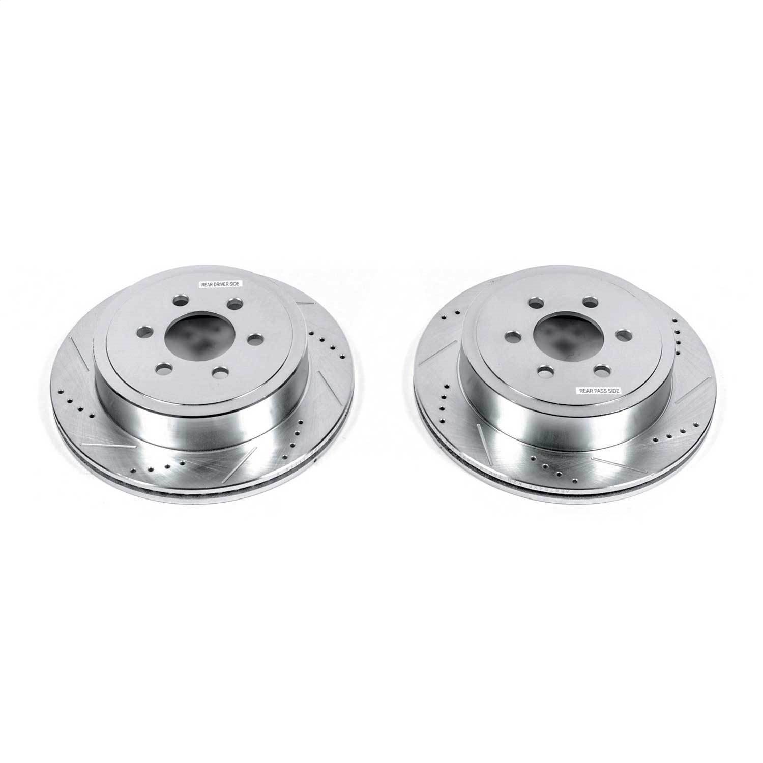 Cross-Drilled and Slotted Brake Rotors Rear Highest Quality G3000 Grade Casting Blanks Zinc-Plated f