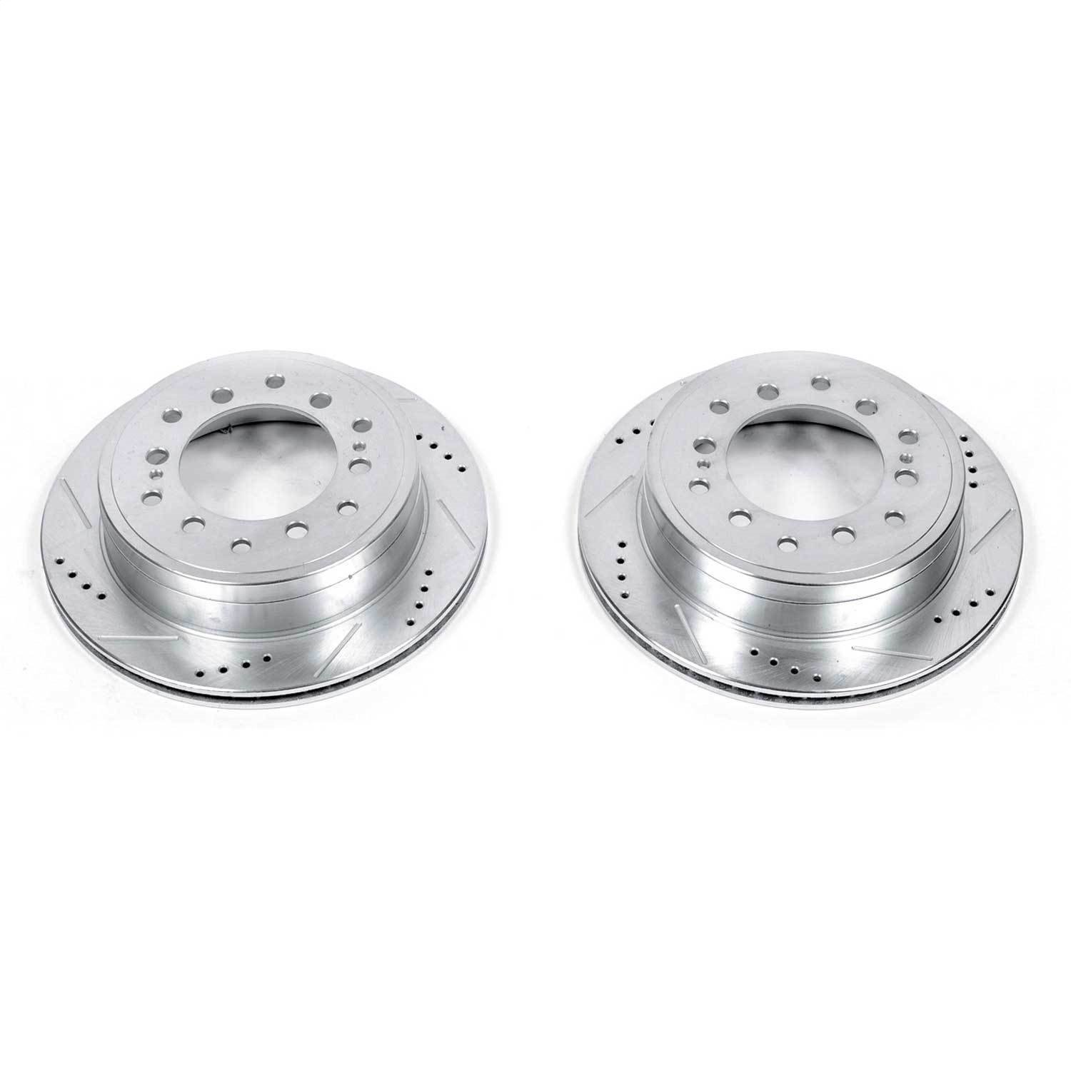 Cross-Drilled and Slotted Brake Rotors Rear Highest Quality G3000 Grade Casting Blanks Zinc-Plated f
