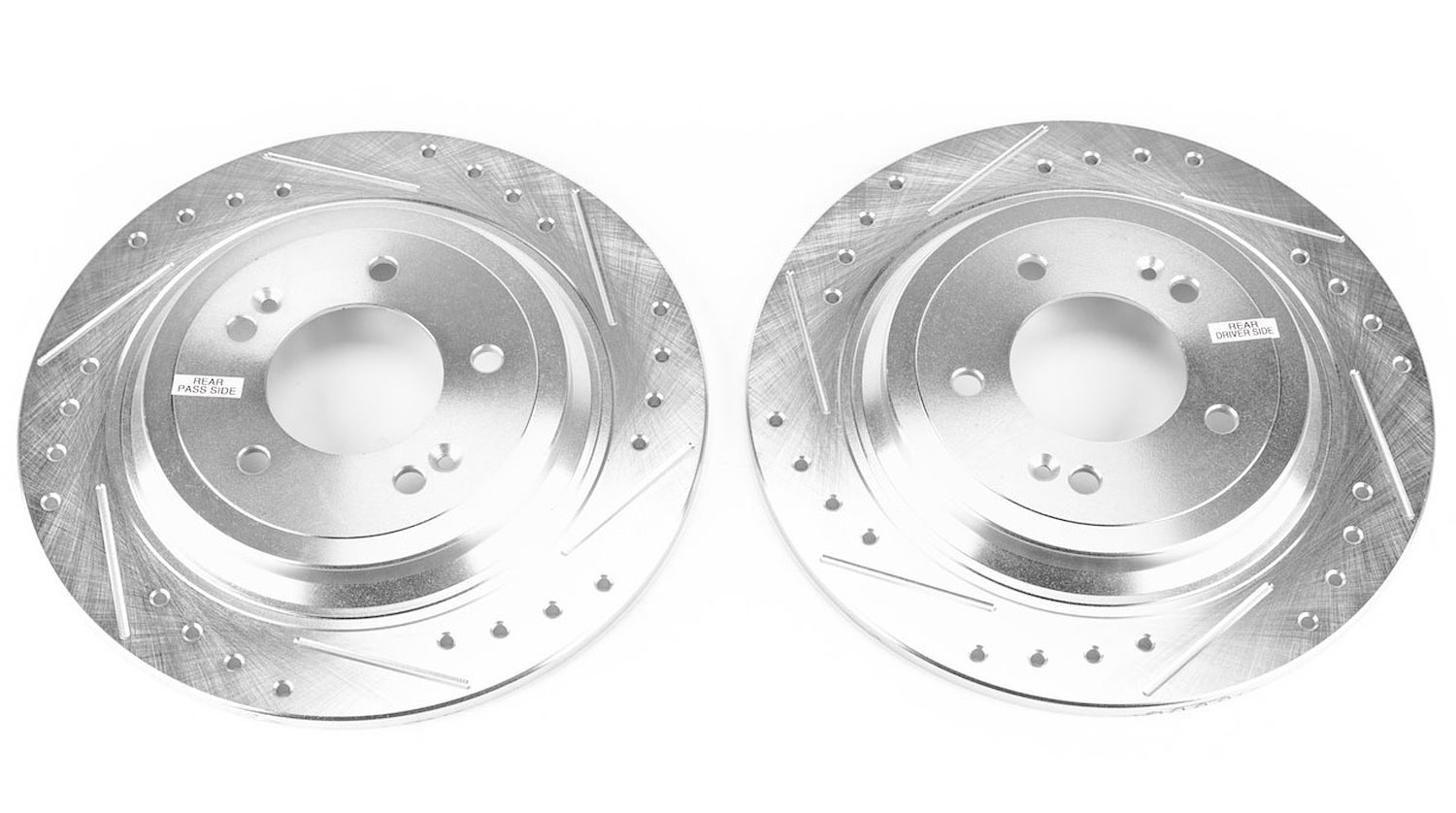 Drilled and Slotted Front Brake Rotors Fits Select Hyundai Nexo, Tucson, and Kia Sportage Models [Pair]