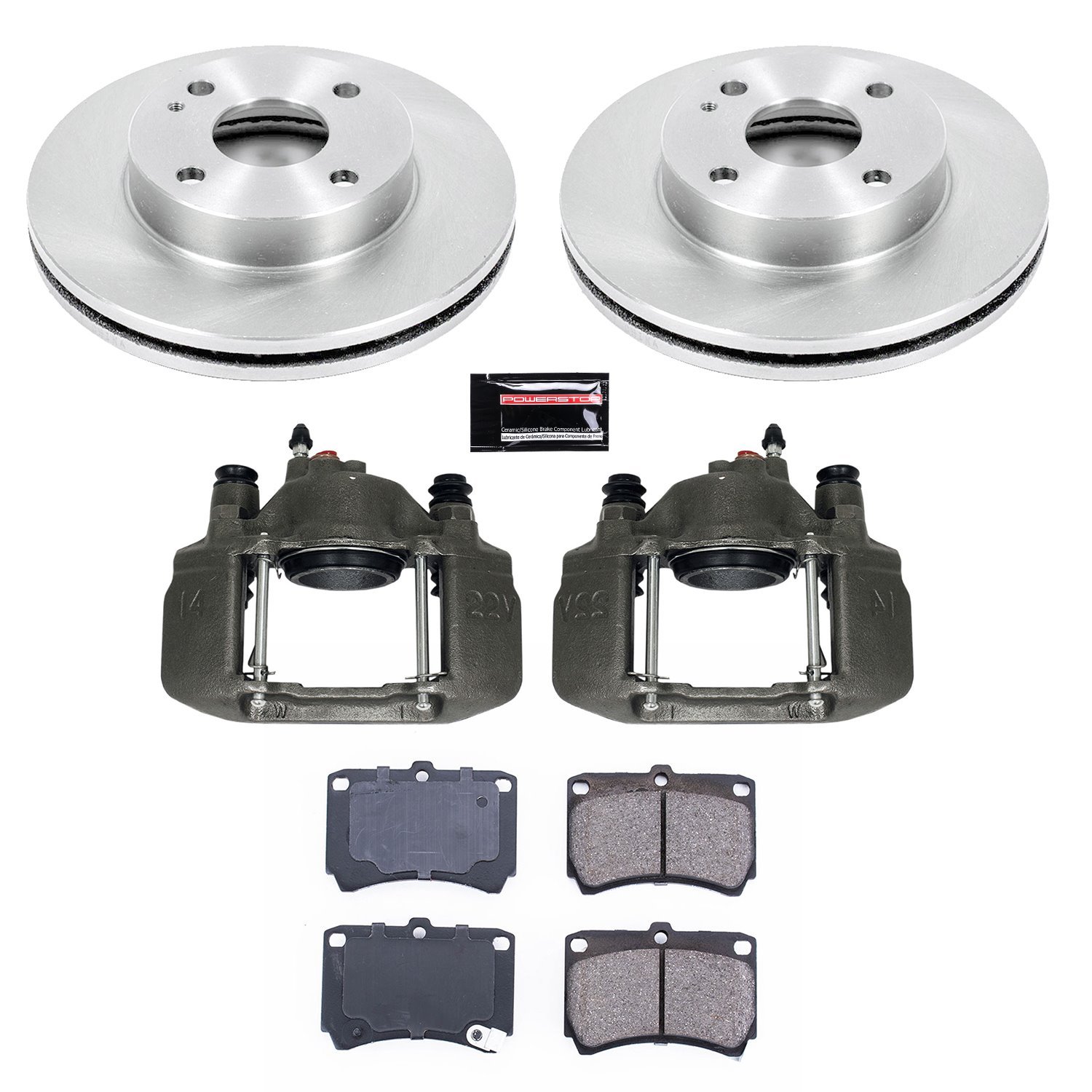 Autospecialty OE Replacement Front Brake Pad and Rotor Kit with Calipers Fits Select 1990-1998 Ford, Mazda, Mercury Models