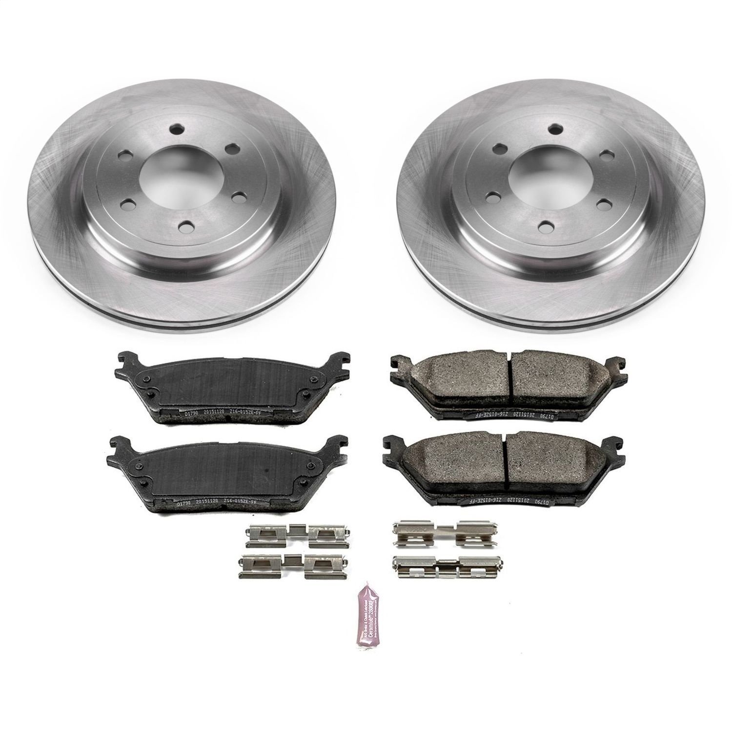 Z17 Evolution Geomet Fully-Coated Rear Rotor Brake Kit Fits 2018 Ford Expedition; 2018-2019 Ford F-150; 2018 Lincoln Navigator