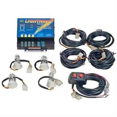 LIGHTNING 2- Hide-A-Way Strobe Kit Two 2 Clear / Two 2 Amber Bulb