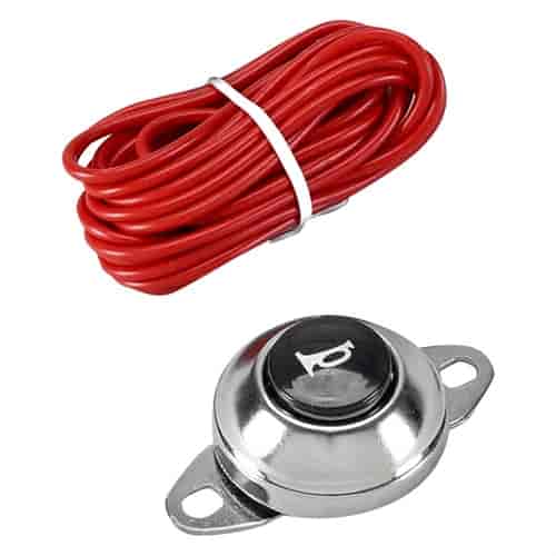 Horn Switch Chrome Finish and Wire Hook-up Kit with 10 ft. of 18 AWG Automotive Grade Wire and Terminals