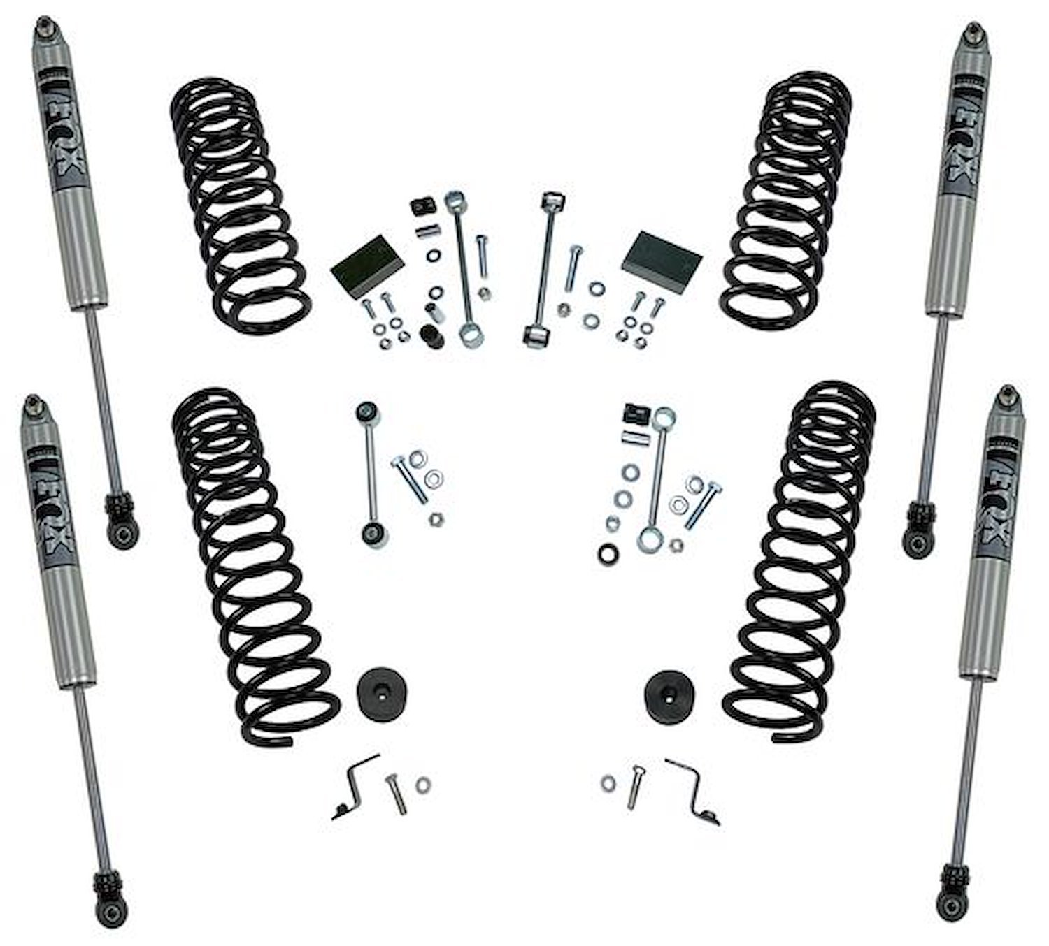 Dual Rate 2.500 in. Coil Spring Lift Kit with Fox Shocks for 2018-2019 Jeep Wrangler JL 2-Door