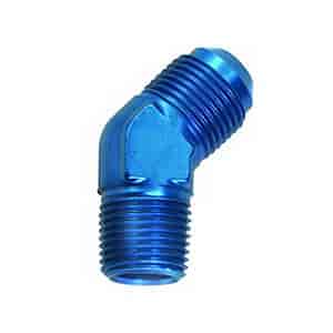 Powerflow 45 Degree Flare Elbow Fitting Size -10 AN To 1/2 in. NPT Blue