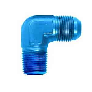 Powerflow 90 Degree Flare Elbow Fitting Size -6 AN To 1/8 in. NPT Blue