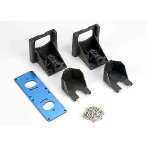 Motor mounting bracket/ gear cover 2 / Motor plate T6 aluminum 1 / 3x10 RM 8 / 3x10CS 4 This part replaces part #1521