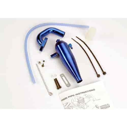 Complete Tuned Pipe & Header Kit Blue Aluminum