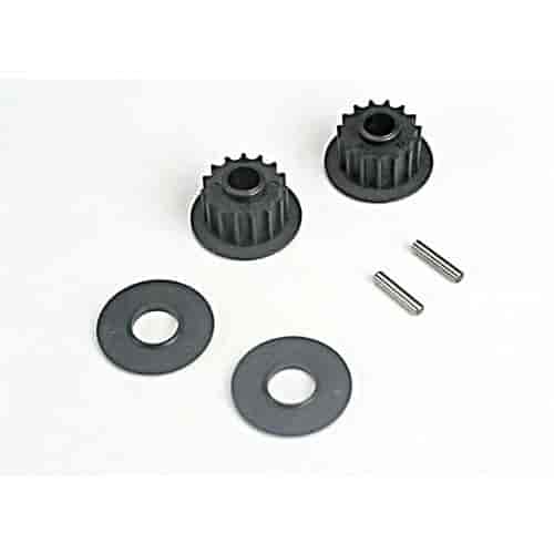 Pulleys 15-groove front/ rear 2 /flanges 2 / axle pins 2
