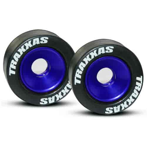 Wheelie Bar Wheel & Tire Kit Includes 2 Blue-Anodized Aluminum Wheels