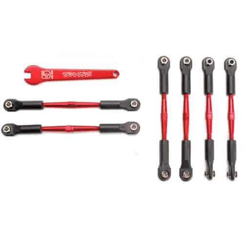 Camber & Tow Link Turnbuckle Set Red-Anodized Aluminum