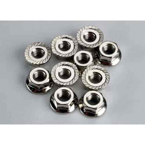 Nuts 4mm flanged 10