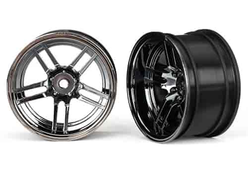 Split-Spoke Black Chrome Front Wheels
