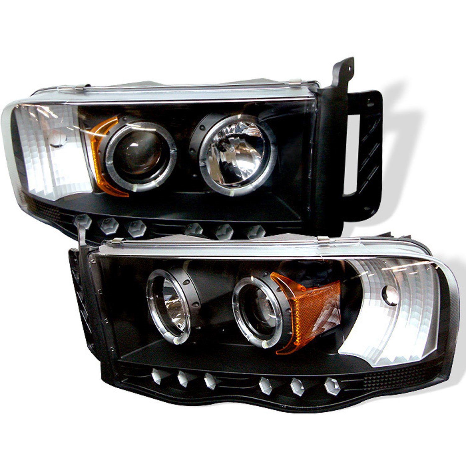 Halo LED Projector Headlights 2002-2005 Dodge Ram