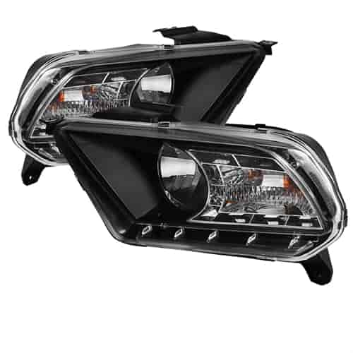 DRL LED Crystal Headlights 2010-2013 Ford Mustang