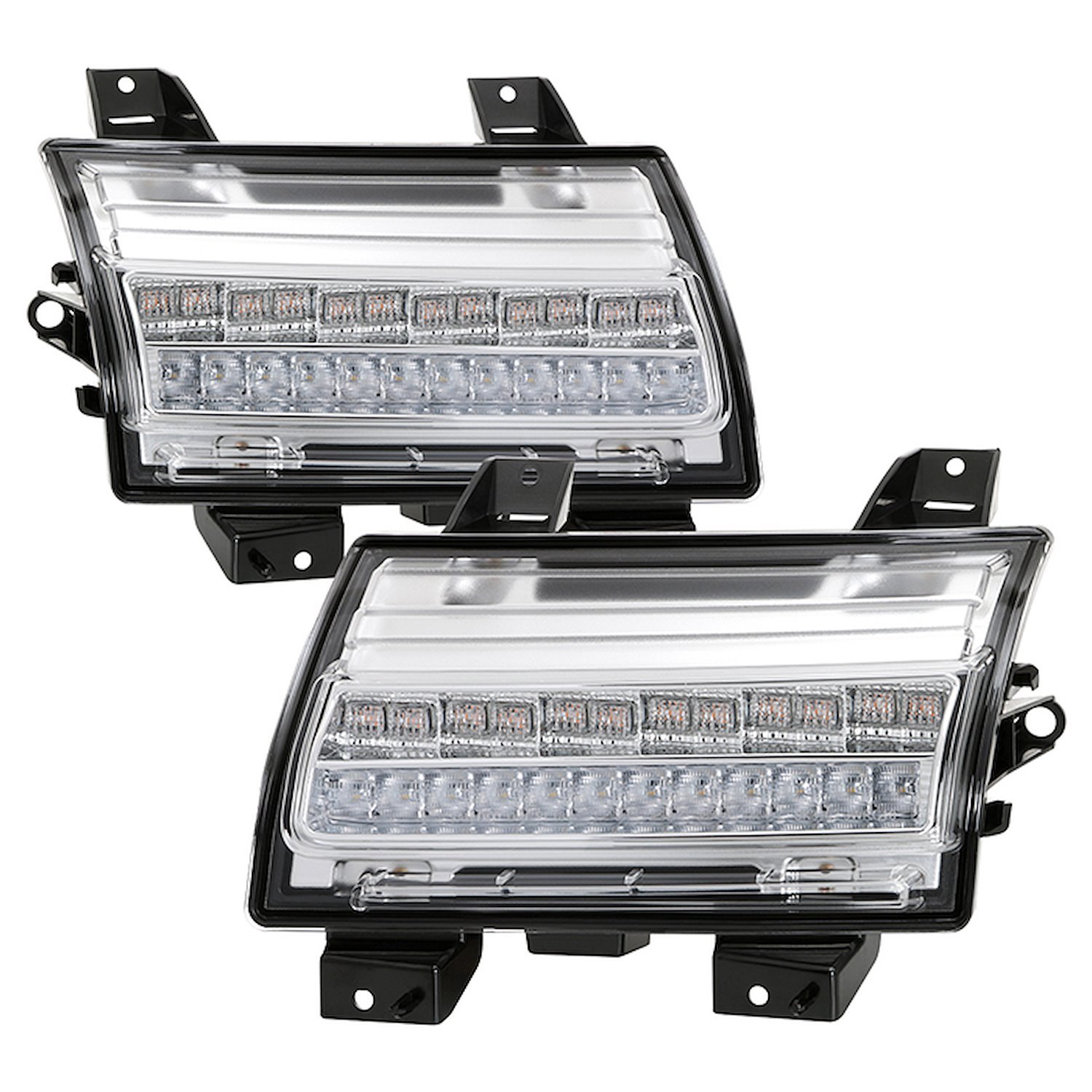 Front LED Bumper Lights [LED Model Replacement] for Jeep Wrangler JL, Gladiator JT [Chrome]