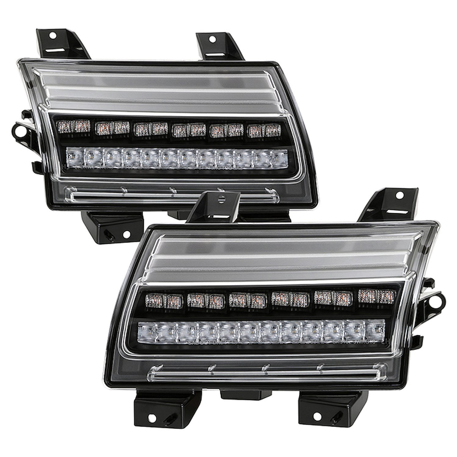 Front LED Bumper Lights [LED Model Replacement] for Jeep Wrangler JL, Gladiator JT [Black]