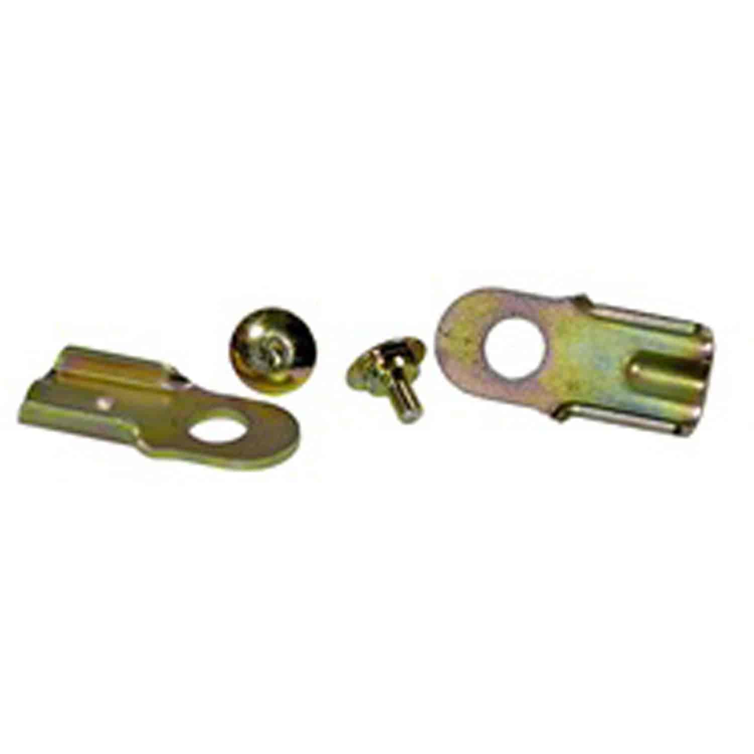 pair of replacement tailgate latch brackets from Omix-ADA fit 76-86 Jeep CJ7 and CJ8