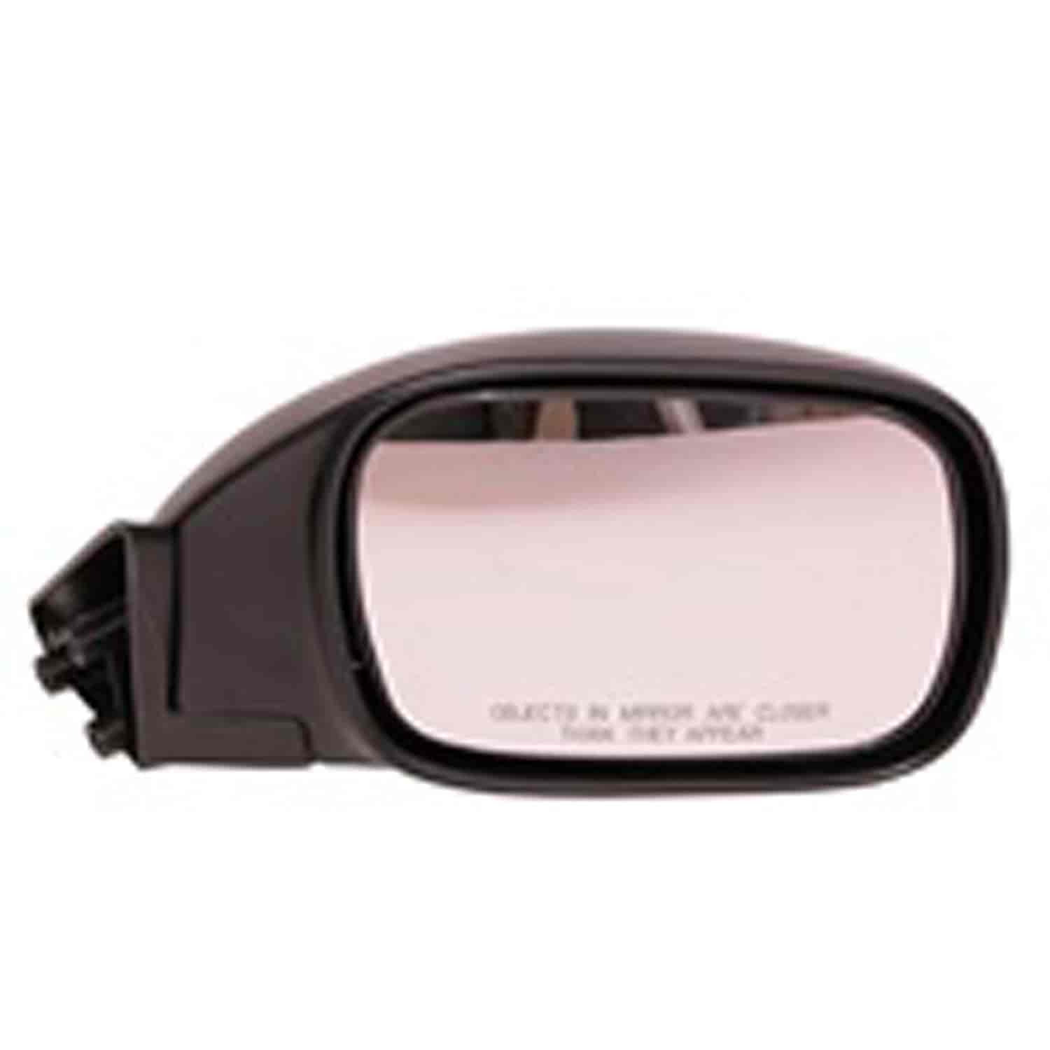 This black folding door mirror from Omix-ADA fits the right door on 97-01 Jeep Cherokee XJ. Connects