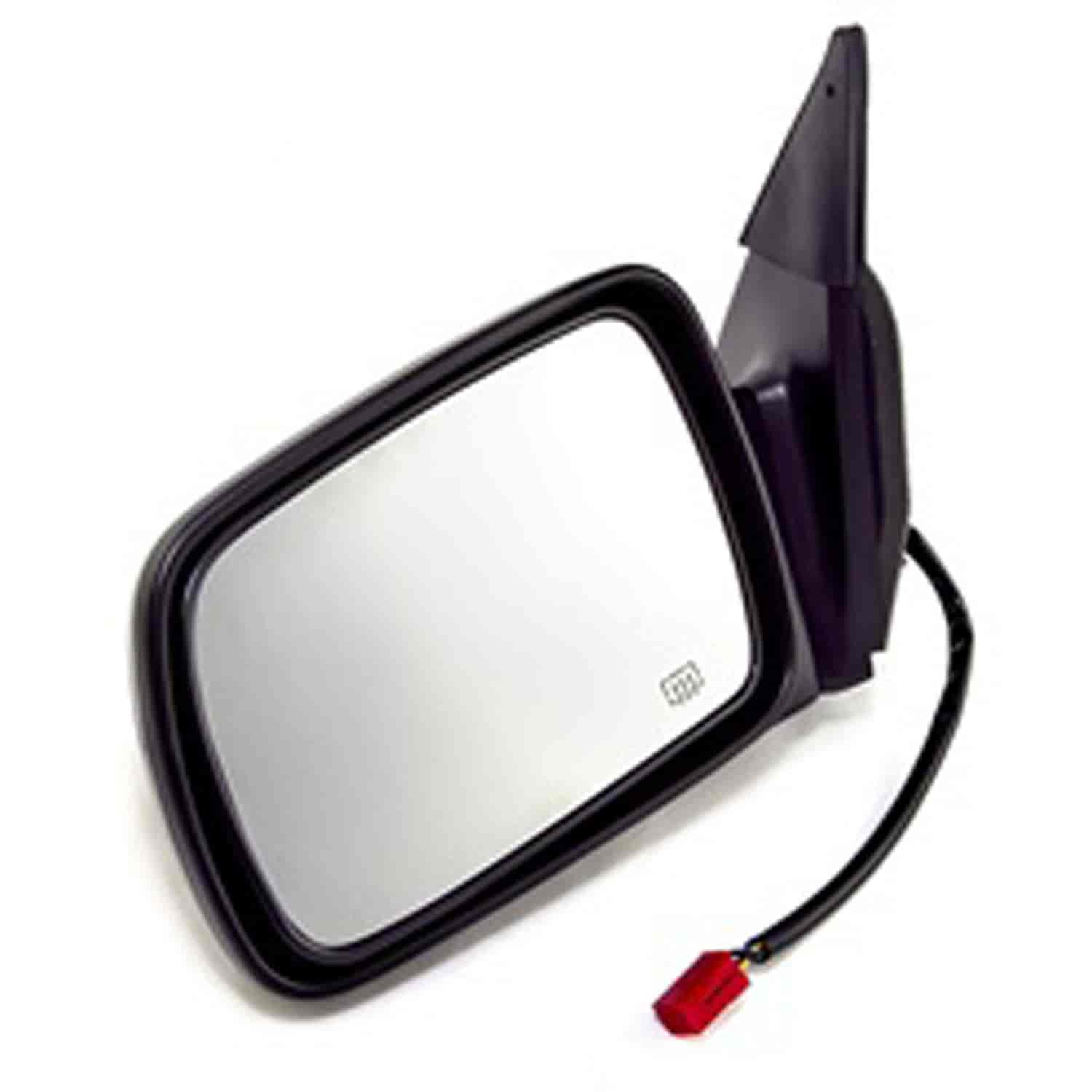 This black folding power door mirror from Omix-ADA is heated. Fits the left side on 93-95 ZJ Grand Cherokee.