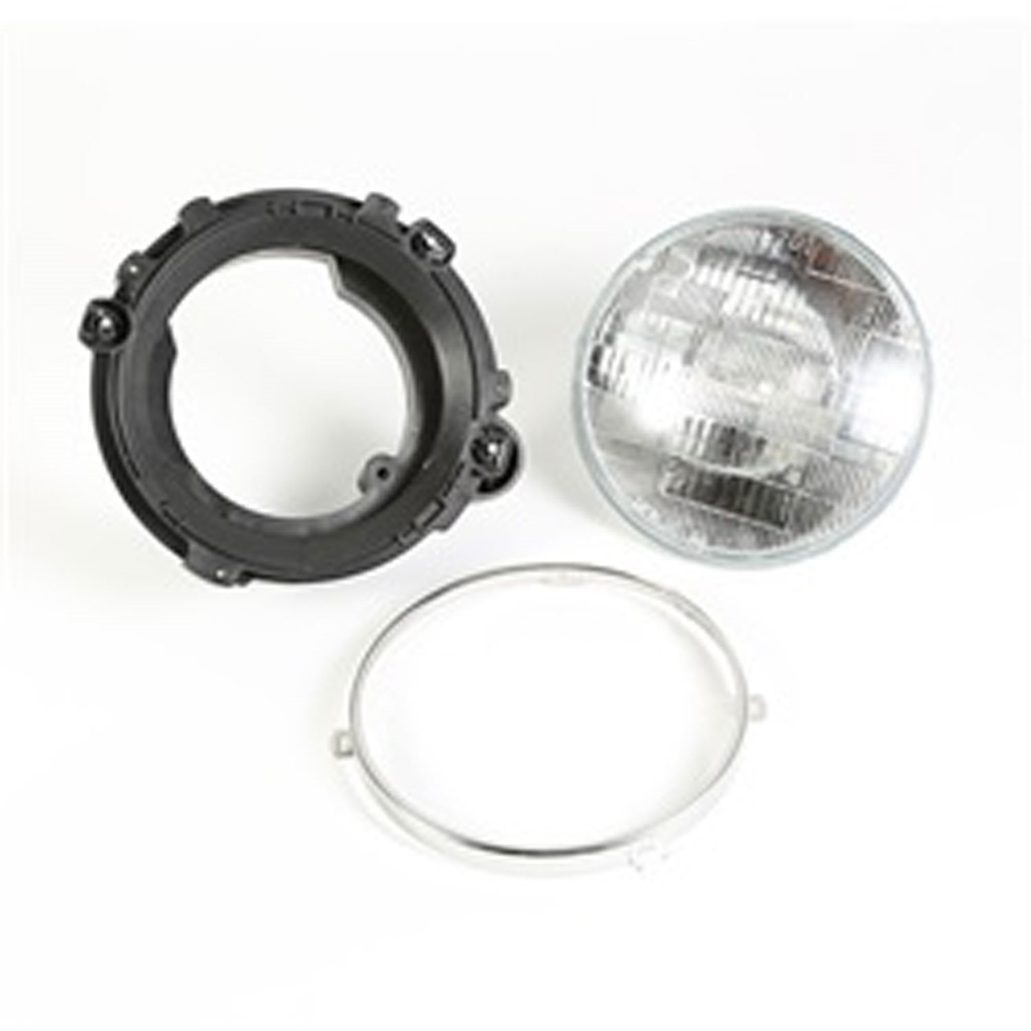Replacement headlight assembly from Omix-ADA, Fits right side on 97-06 Jeep Wrangler