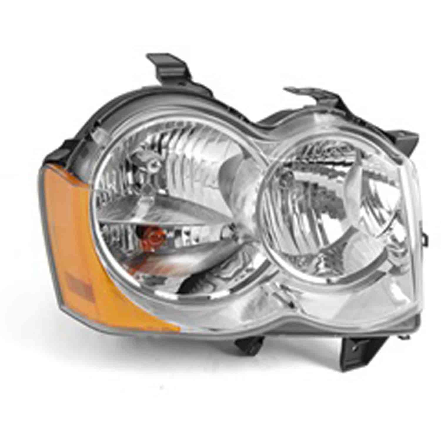 Replacement headlight assembly from Omix-ADA, Fits right side of 08-10 Jeep Liberty KKs and WK Grand Cherokee