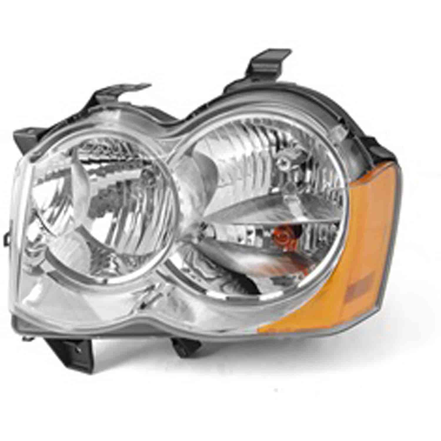 Replacement headlight assembly from Omix-ADA, Fits left side of 08-10 Jeep Liberty KKs and WK Grand Cherokee
