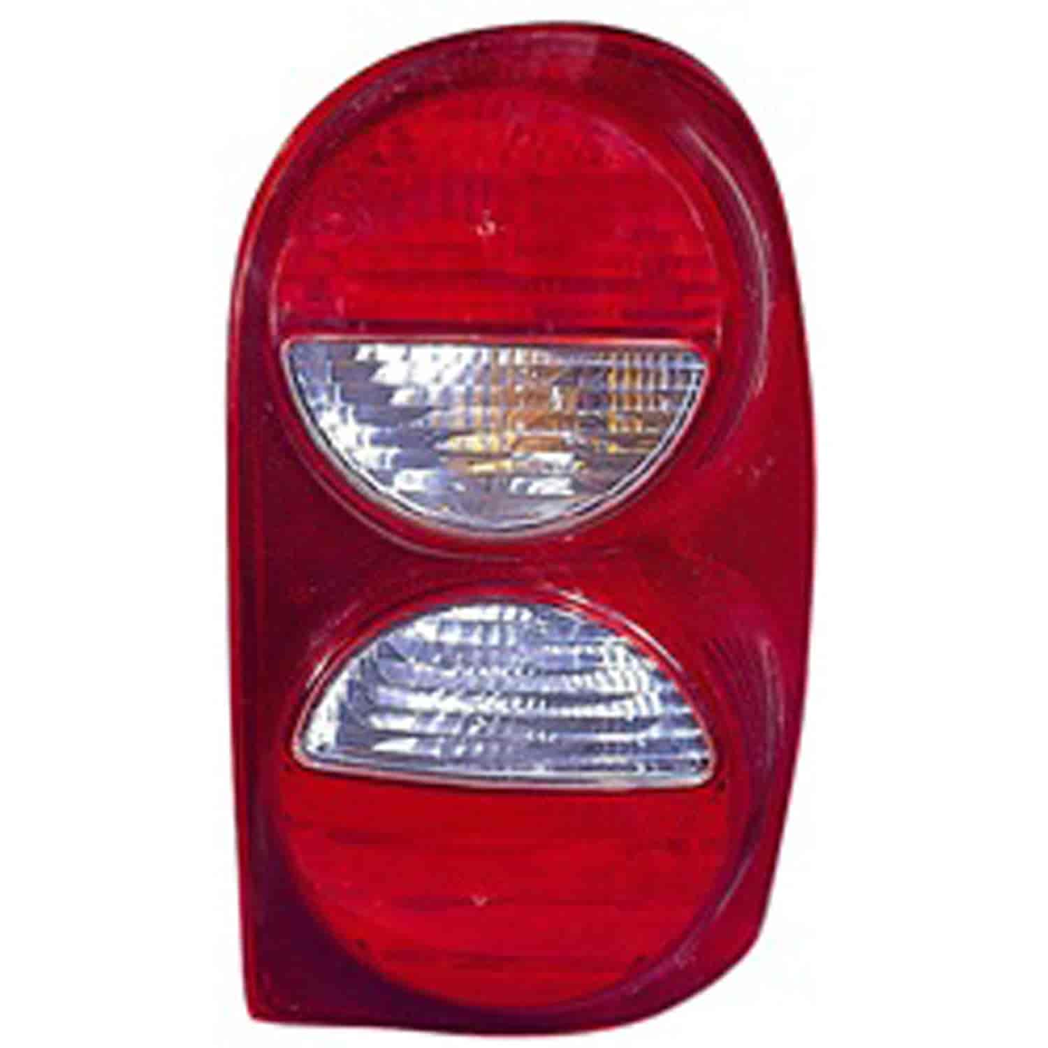 Replacement tail light assembly from Omix-ADA, Fits left side of 05-07 Jeep Liberty KJ without an air dam.