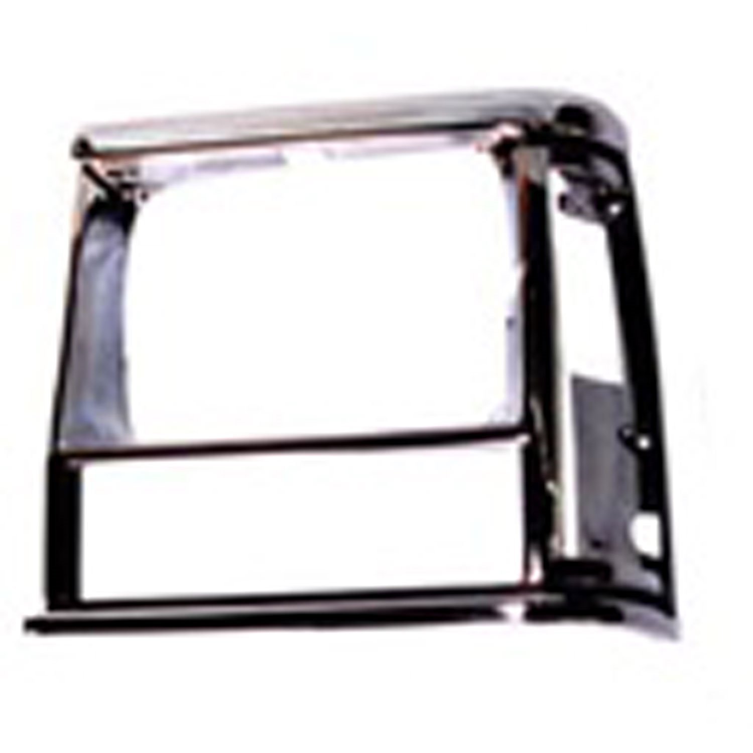 This black and chrome headlight bezel from Omix-ADA fits the left side on 91-96 Jeep Cherokee XJ.