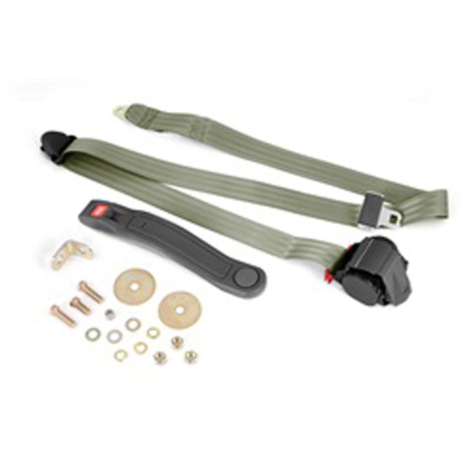 This olive drab 3-point retractable seat belt from Rugged Ridge fits universal applications. Front or Rear.