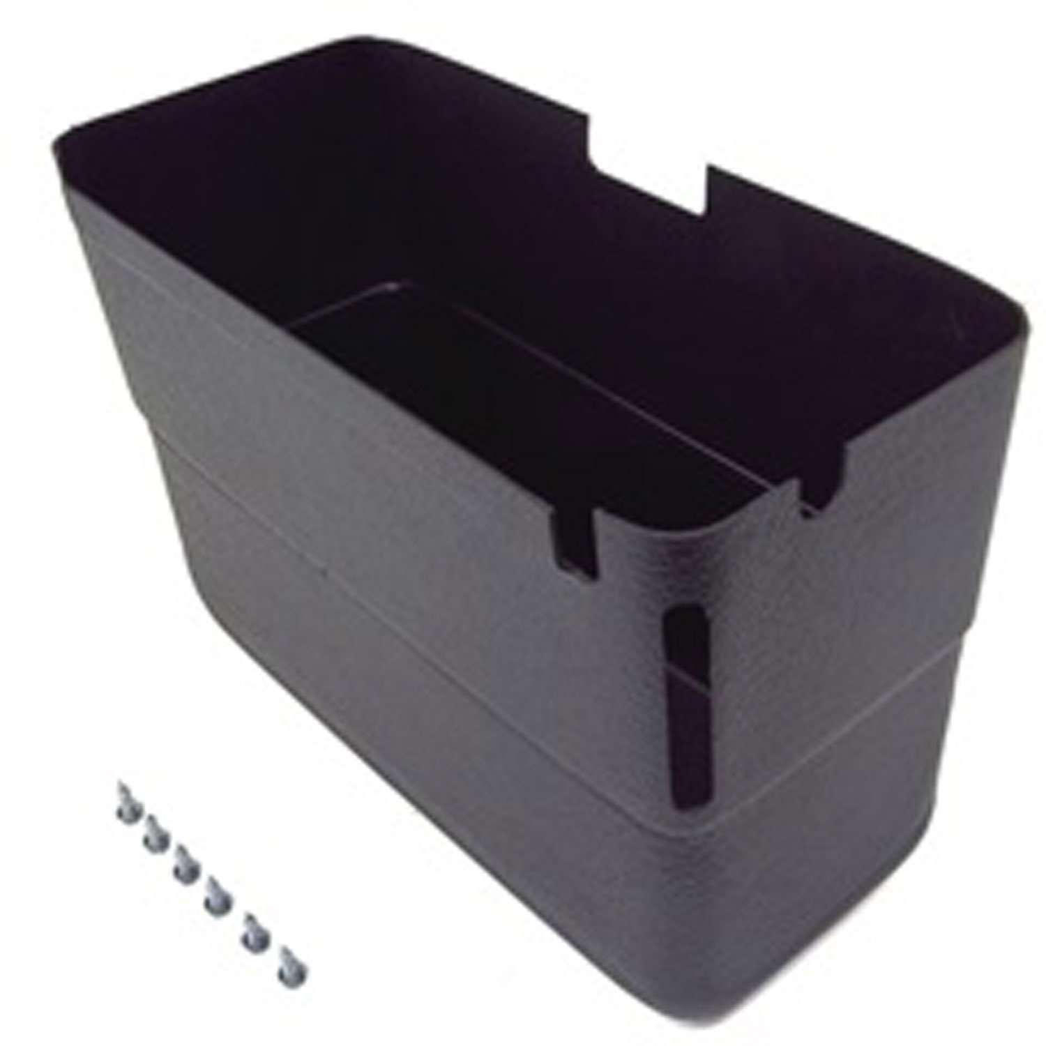 This black plastic glove box insert from Omix-ADA fits 46-64 Willys pickups Jeepsters and station wagons.