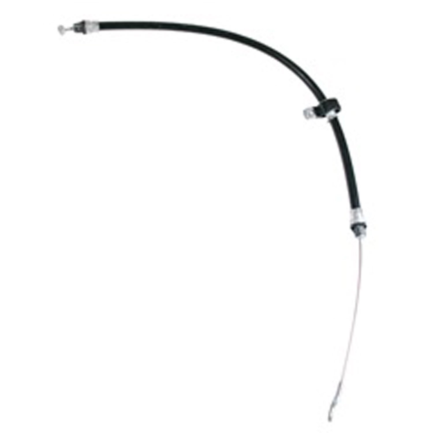 This left rear parking brake cable from Omix-ADA fits 1993-1998 Jeep Grand Cherokees with drum brakes.