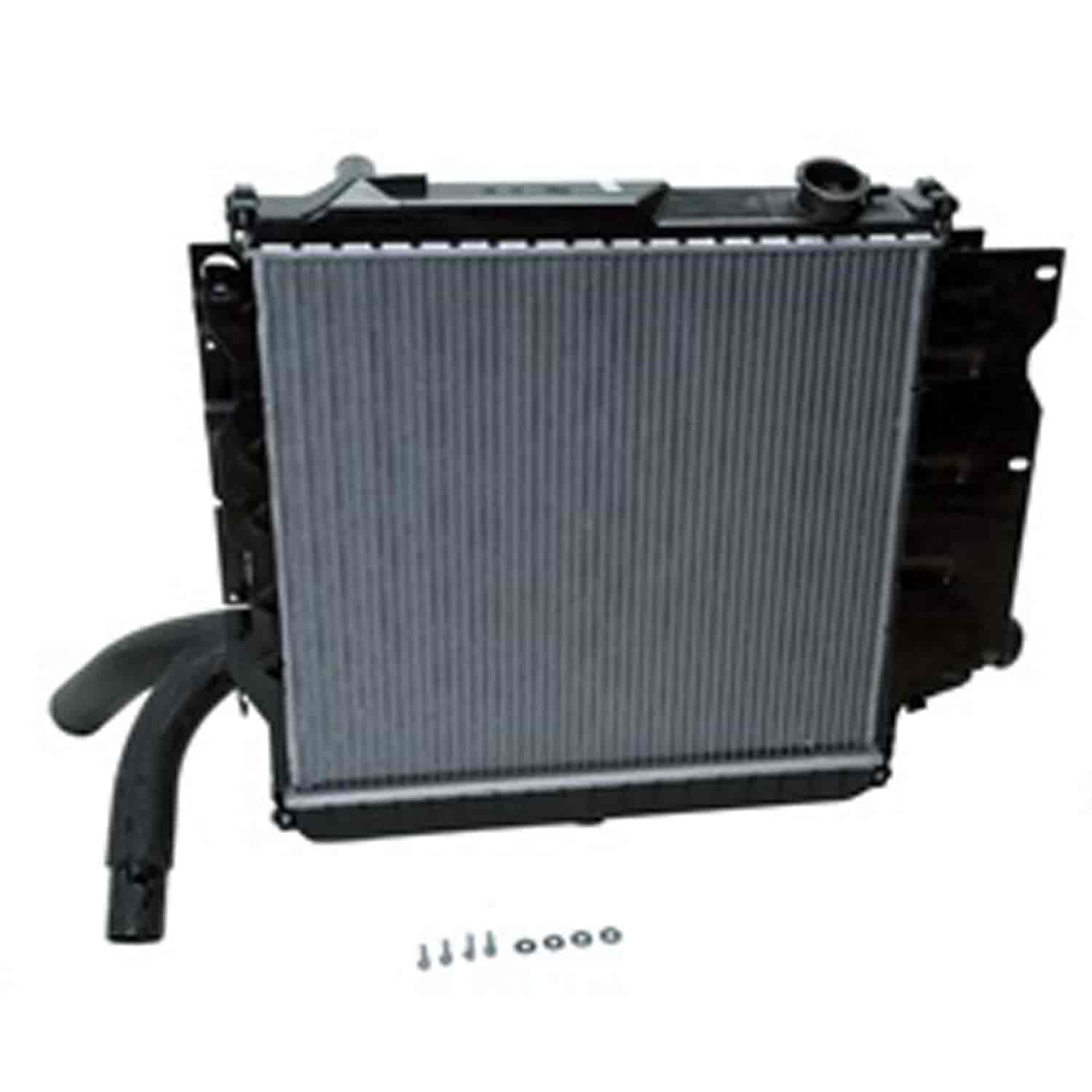 This 1 row radiator from Omix-ADA fits 1997-2006 Wrangler 2.4L 2.5L & 4.0L MT w/ or w/o AC 2004-2006